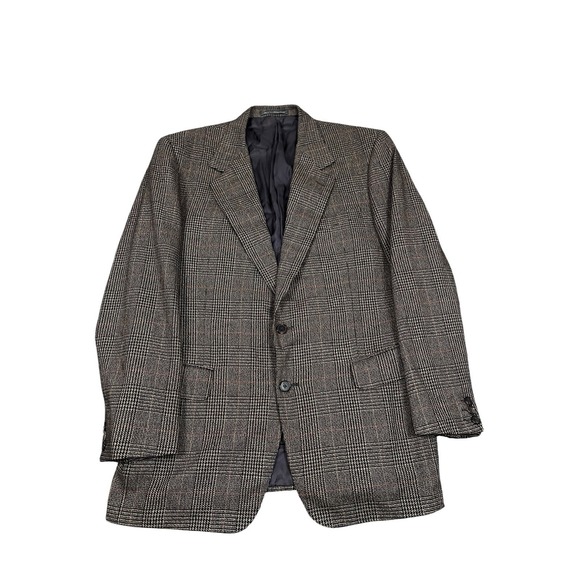 Ermenegildo Zegna Other - Ermenegildo Zegna Bespoke Brown Plaid Windowpane Cashmere Blazer 42R 52 EU
